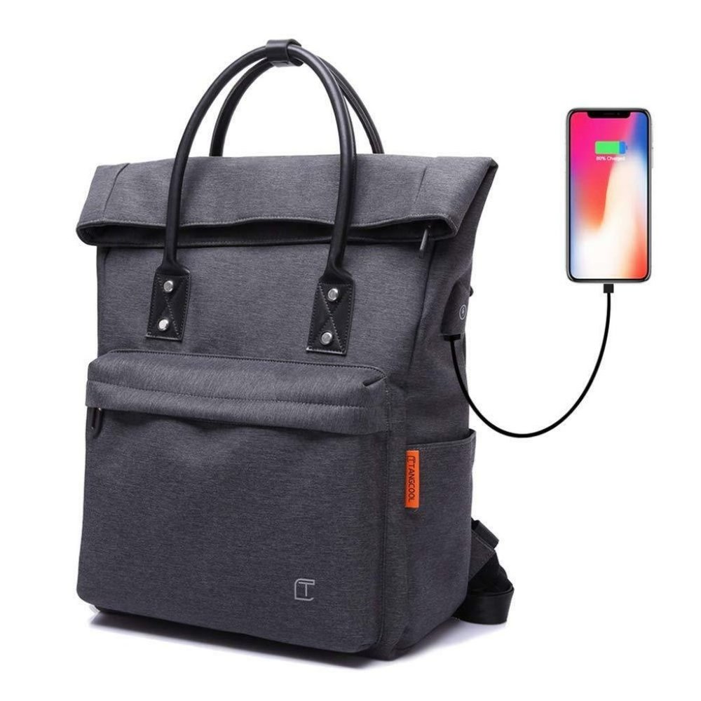 TOTE BACKPACK CONVERTIBLE WITH USB CHARGING WATERPROOF